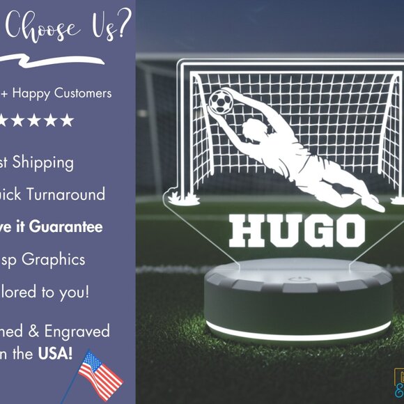 Personalized Soccer LED Lamp – Fun Night Light for Players - Picture 4 of 8